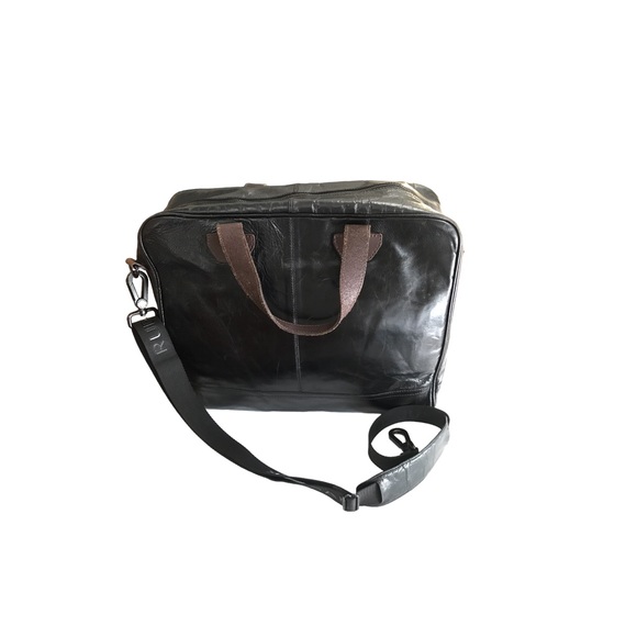 RUDSAK Black Brown GENUINE LEATHER Attaché Case Laptop Bag! - Picture 5 of 8